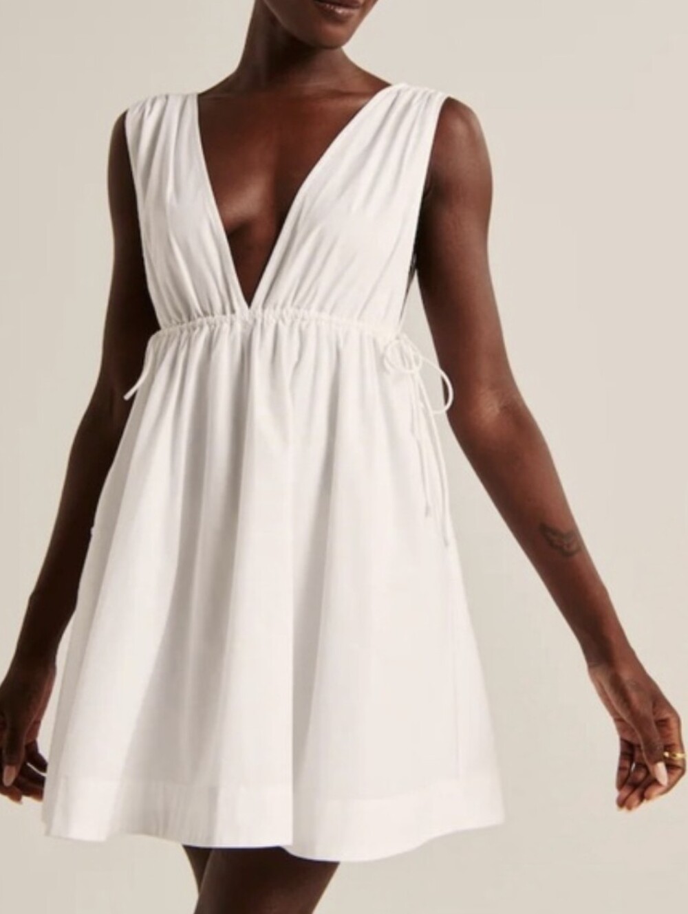 NWT Abercrombie & Fitch White Tie-Back Summer Dress Size Large - Picture 3 of 6